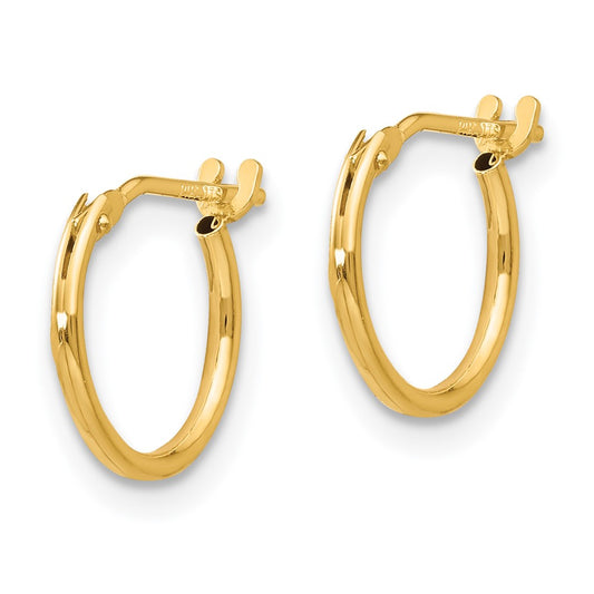 14K Yellow Gold Madi K 1mm Hoop Earrings