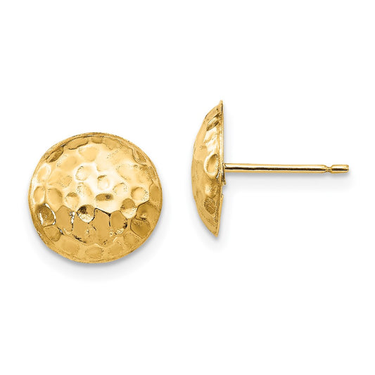 14K Yellow Gold Madi K Puffed Round Post Earrings