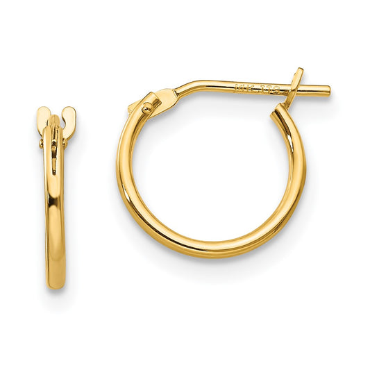 14K Yellow Gold Madi K 1mm Hoop Earrings