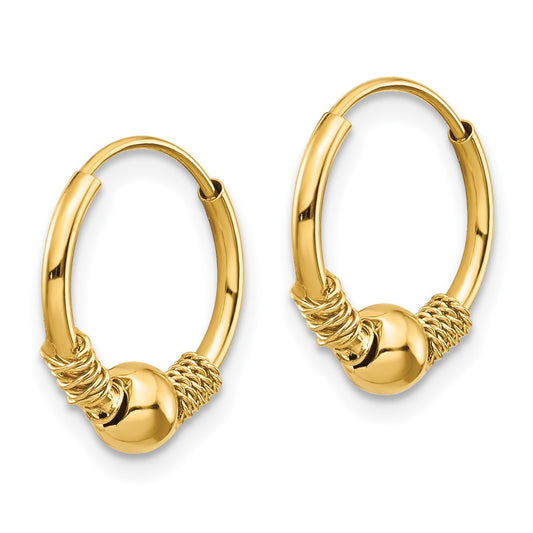 14K Yellow Gold Madi K Endless Hoop with Bead Earrings