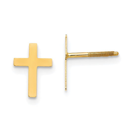 14K Yellow Gold Madi K Cross Post Earrings