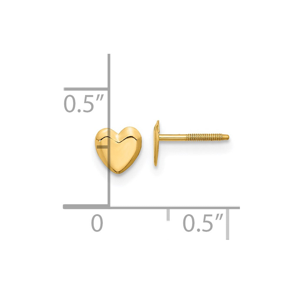 14K Yellow Gold Madi K Heart Post Earrings