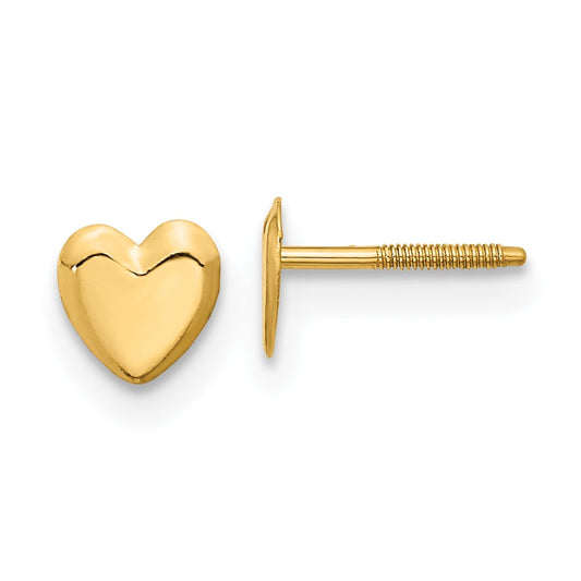 14K Yellow Gold Madi K Heart Post Earrings