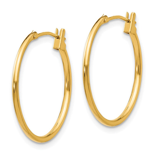 14K Yellow Gold Madi K 1mm Hoop Earrings