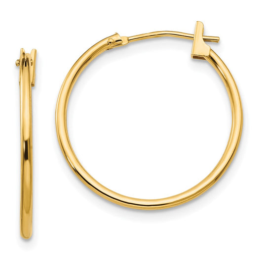 14K Yellow Gold Madi K 1mm Hoop Earrings