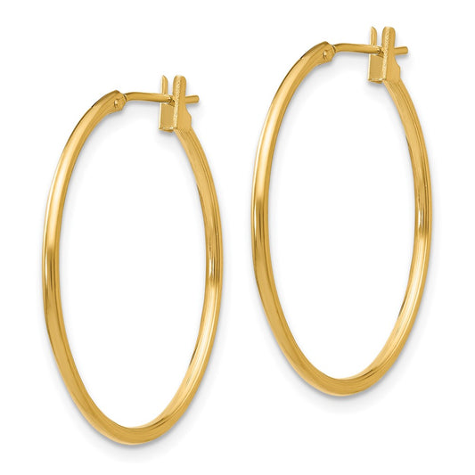 14K Yellow Gold Madi K 1mm Hoop Earrings