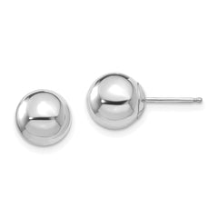 14K White Gold Madi K Polished 8mm Ball Post Earrings