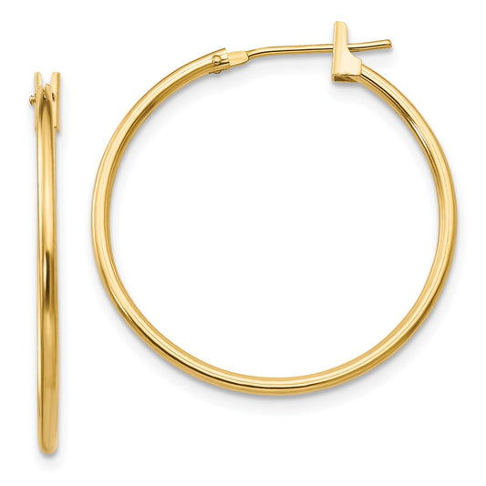 14K Yellow Gold Madi K 1mm Hoop Earrings