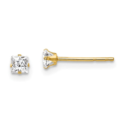 14K Yellow Gold Madi K CZ Post Earrings