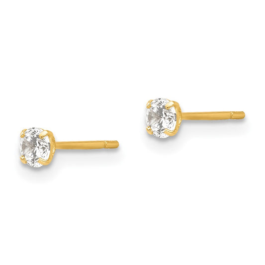 14K Yellow Gold Madi K CZ Stud Post Earrings