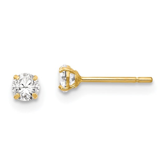 14K Yellow Gold Madi K CZ Stud Post Earrings