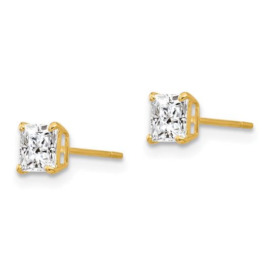 14K Yellow Gold Madi K CZ Stud Post Earrings