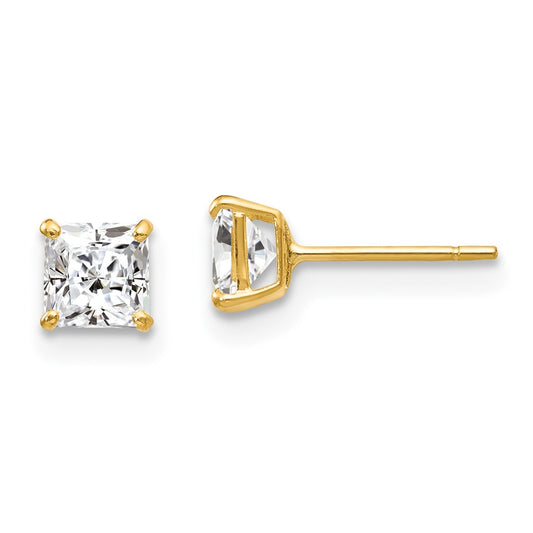 14K Yellow Gold Madi K CZ Stud Post Earrings