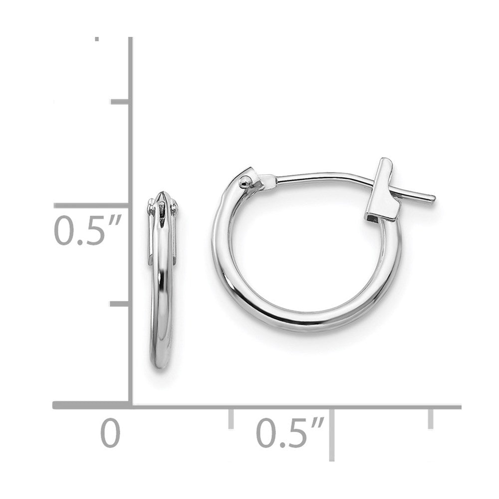 14K White Gold Madi K 1.25mm Hoop Earrings