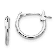 14K White Gold Madi K 1.25mm Hoop Earrings