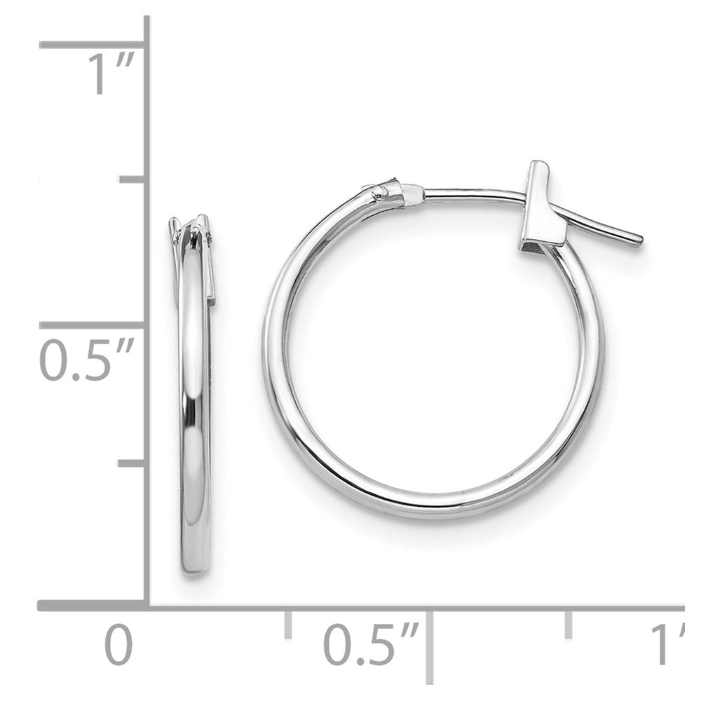 14K White Gold Madi K 1.25mm Hoop Earrings