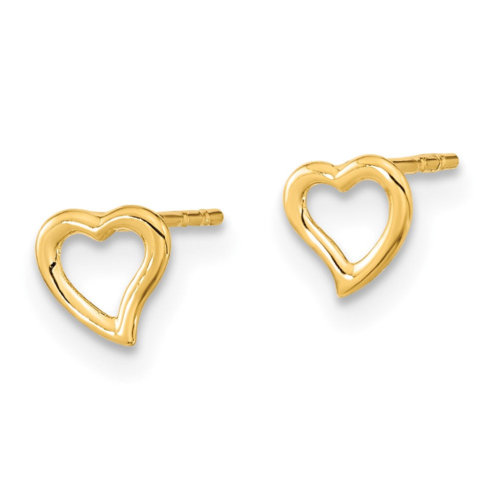 14K Yellow Gold Madi K Double Heart Post Earrings