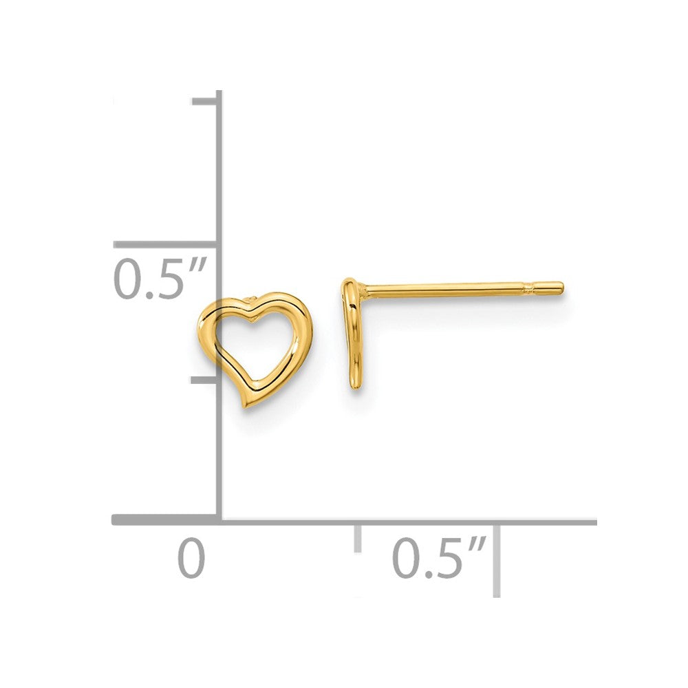 14K Yellow Gold Madi K Double Heart Post Earrings