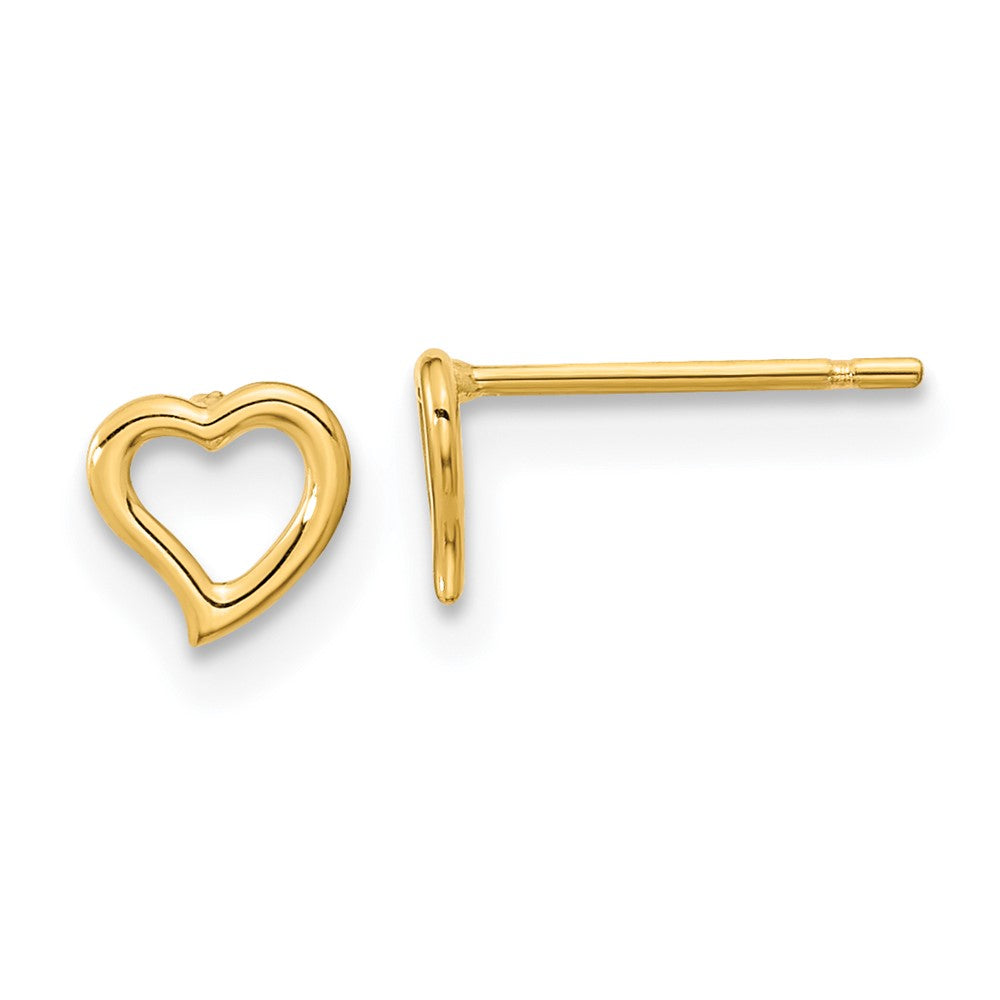 14K Yellow Gold Madi K Double Heart Post Earrings