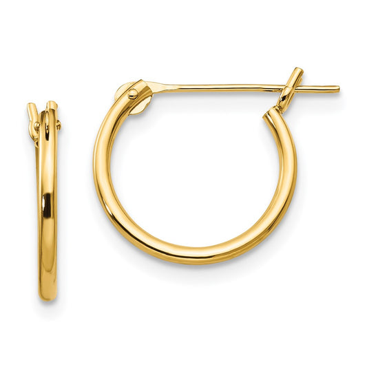 14K Yellow Gold Madi K 1.25mm Half Hoop Earrings