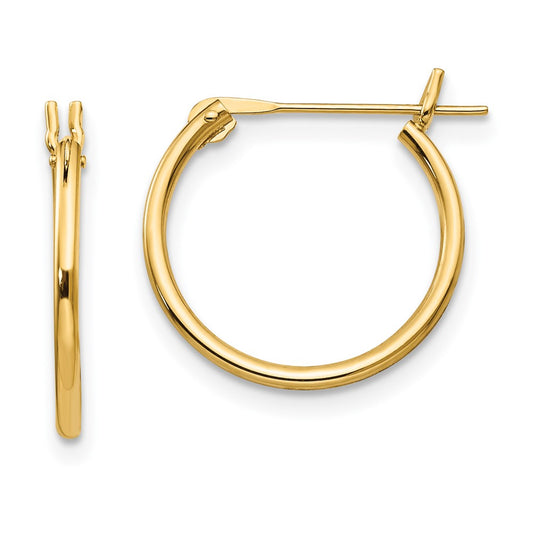 14K Yellow Gold Madi K 1.25mm Hoop Earrings