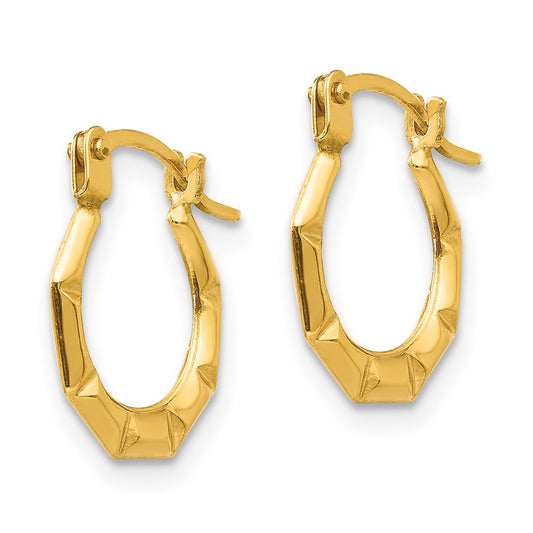 14K Yellow Gold Madi K Tiny Hollow Hoop Earrings