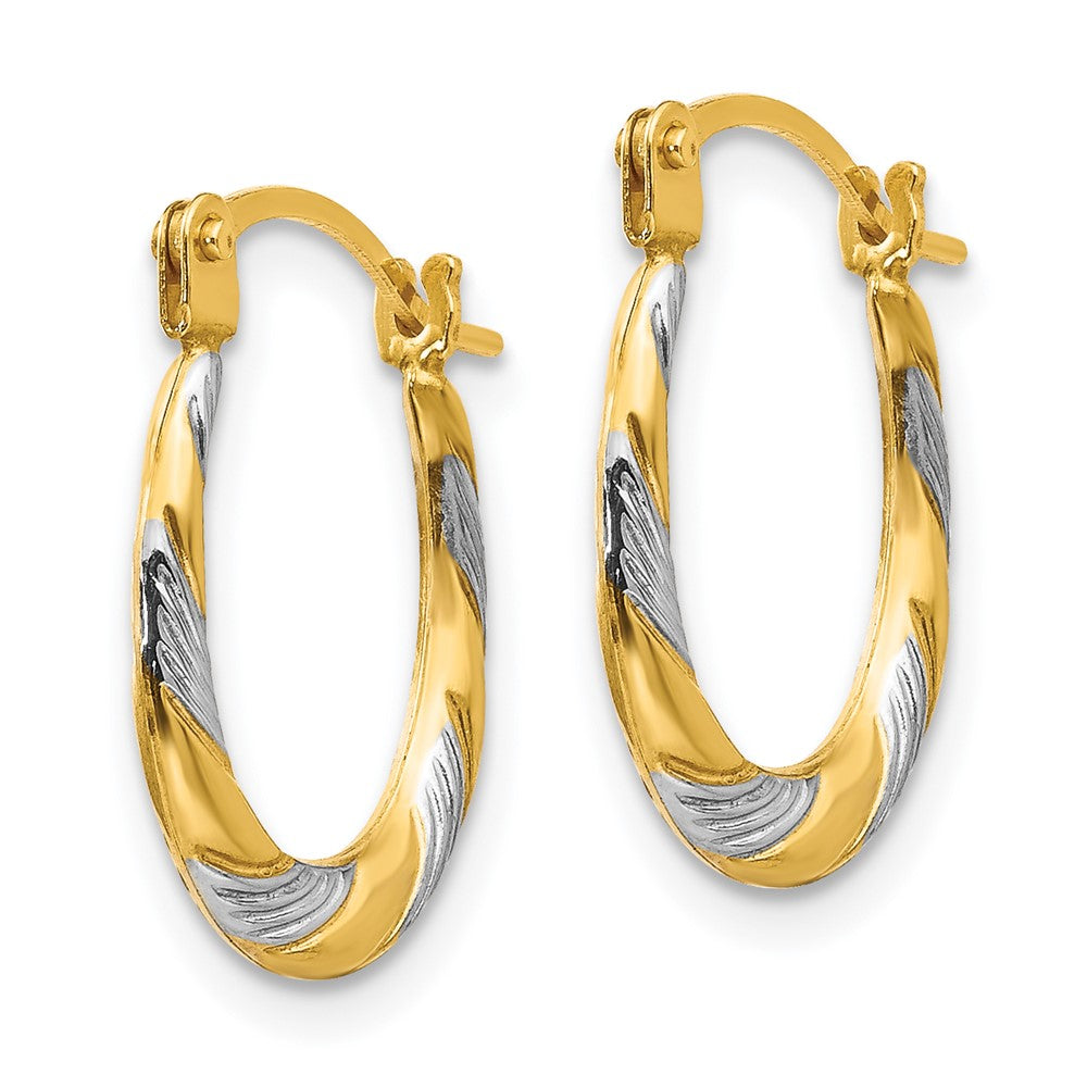 14K Two-Tone Gold Madi K Twist Hoop Earrings