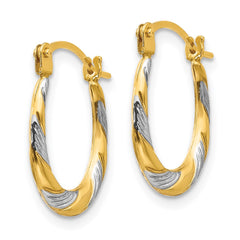 14K Two-Tone Gold Madi K Twist Hoop Earrings