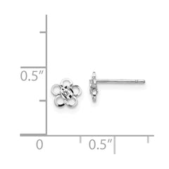 14K White Gold Madi K CZ Flower Post Earrings