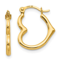 14K Yellow Gold Madi K Heart Shaped Hollow Hoop Earrings