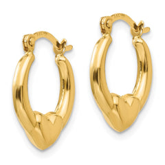 14K Yellow Gold Madi K Hollow Heart Hoop Earrings