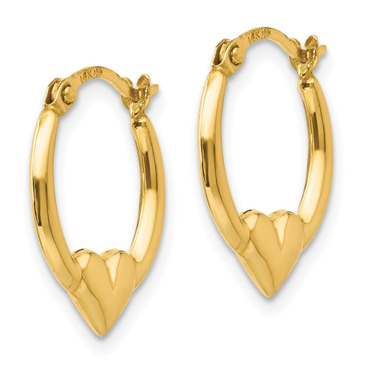 14K Yellow Gold Madi K Heart Hoop Earrings