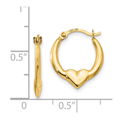 14K Yellow Gold Madi K Heart Hoop Earrings