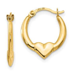 14K Yellow Gold Madi K Heart Hoop Earrings