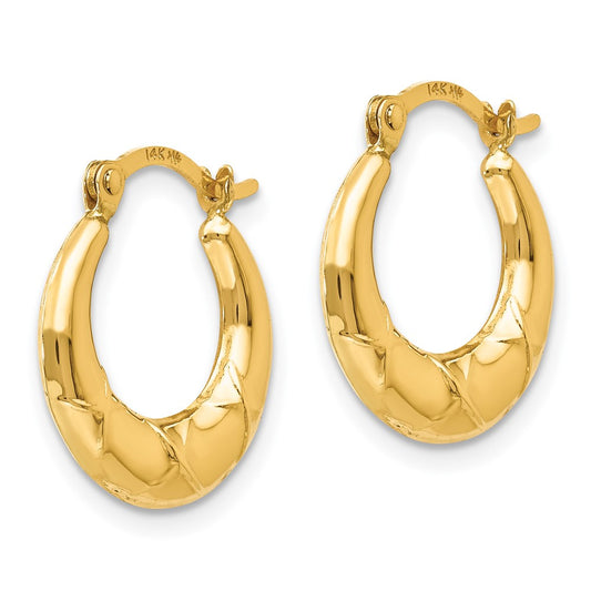 14K Yellow Gold Madi K Hollow X Hoop Earrings