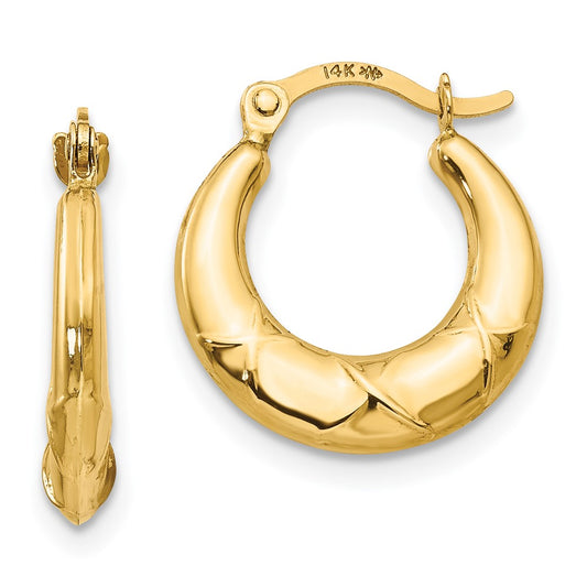 14K Yellow Gold Madi K Hollow X Hoop Earrings