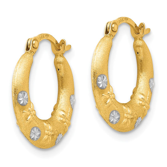 14K Two-Tone Gold Madi K Hoop Earrings