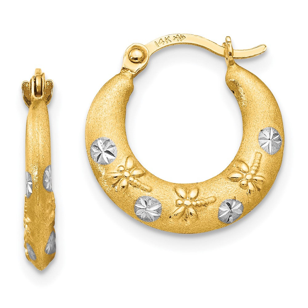 14K Two-Tone Gold Madi K Hoop Earrings