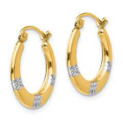 14K Two-Tone Gold Madi K Flowers Hollow Hoop Earrings