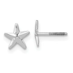 14K White Gold Madi K Screwback Star Post Earrings