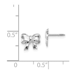 14K White Gold Madi K Rhodium-plated Bow Screwback Post Earrings