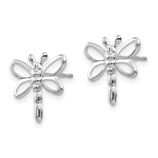 14K White Gold Madi K Polished Dragonfly Earrings