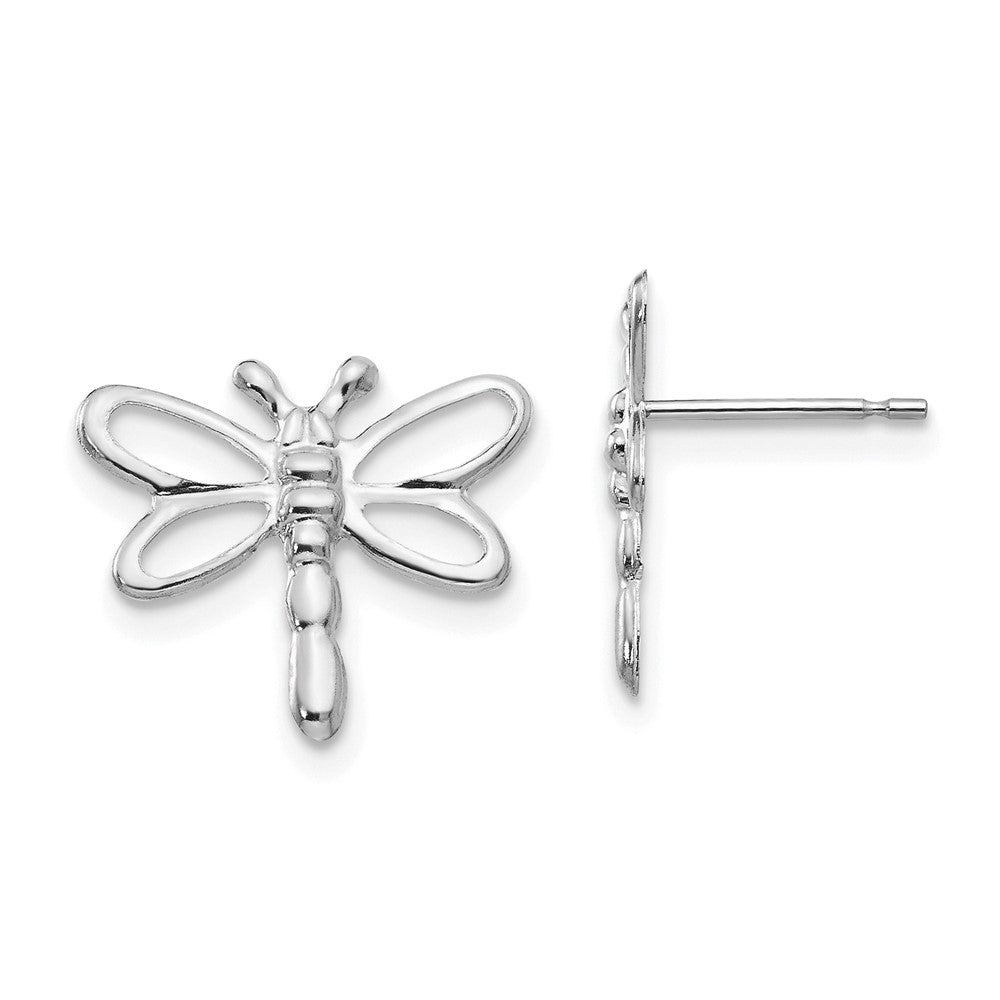 14K White Gold Madi K Polished Dragonfly Earrings
