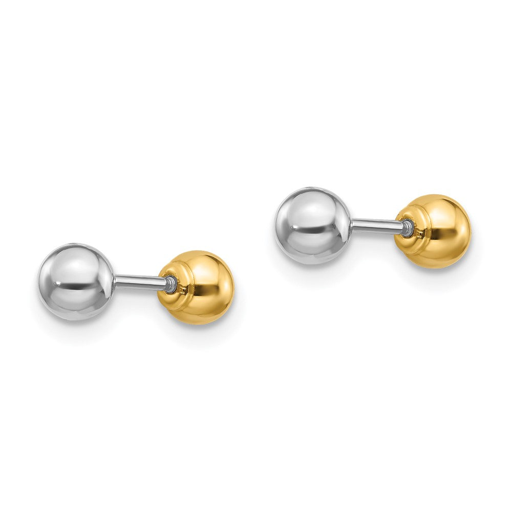 14K Two-Tone Gold Madi K Reversible 4mm Ball Earrings