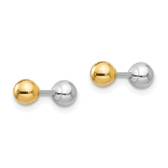 14K Two-Tone Gold Madi K Reversible 4mm Ball Earrings