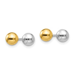 14K Two-Tone Gold Madi K Reversible 5mm Ball Earrings