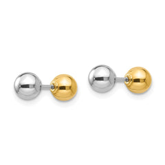 14K Two-Tone Gold Madi K Reversible 5mm Ball Earrings