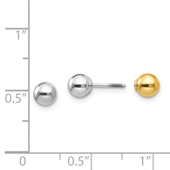 14K Two-Tone Gold Madi K Reversible 5mm Ball Earrings