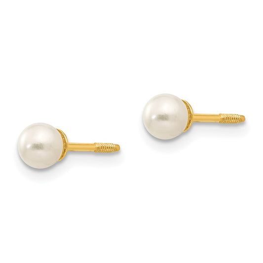 14K Yellow Gold Madi K Reversible 3.75-4mm FWC Pearl & Gold Bead Earrings