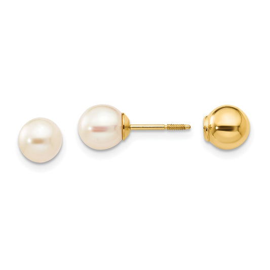 14K Yellow Gold Madi K Reversible FWC Pearl & Bead Earrings